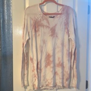 Pink and White Tie Dye Sweater